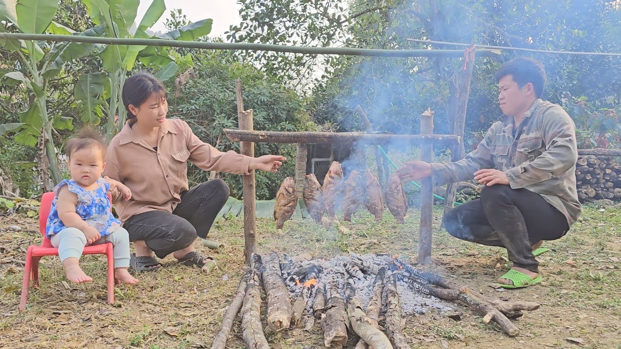 The young couple built a happy life together and cooked delicious meals for their family.