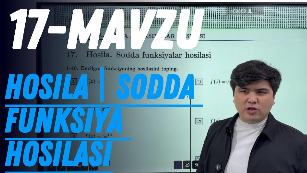17-MAVZU  | HOSILA SODDA FUNKSIYANING HOSILASI
