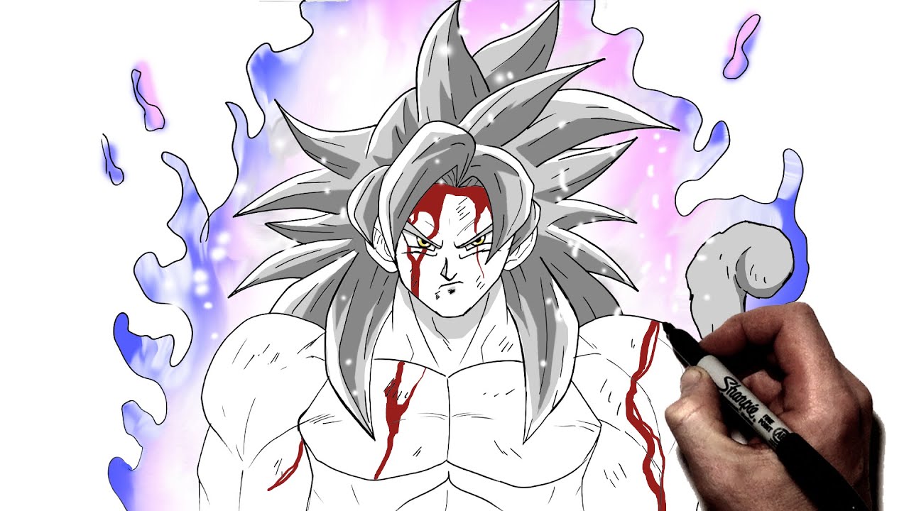 How To Draw Goku Primal Ultra Instinct | Step By Step | Dragon Ball