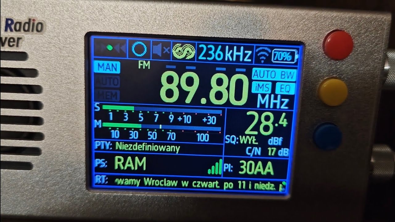 Odbiór stały / RAM Wrocław / 91 km / 6 kW / TEF 6686 + 100 cm ant. teleskop.