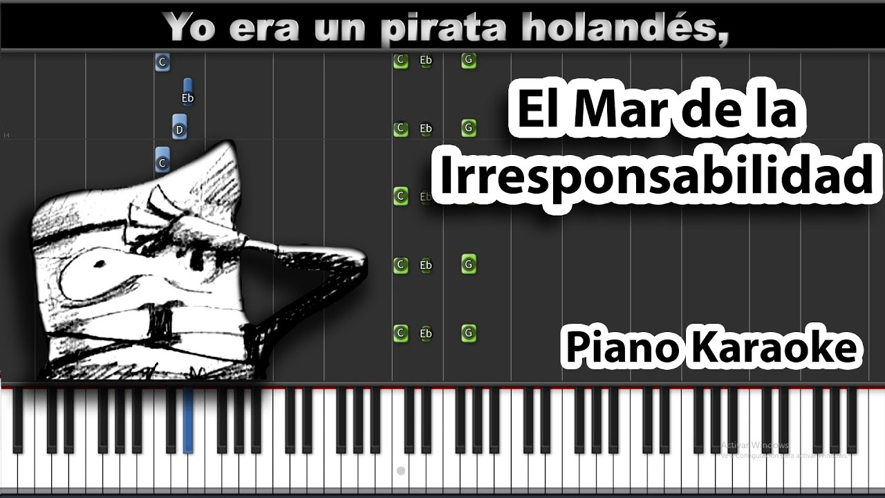 El mar de la Irresponsabilidad (con letra) - 31 Minutos - karaoke Piano Tutorial
