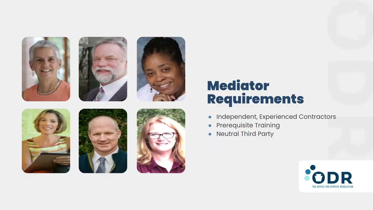 Office of Dispute Resolutions Training on Mediations