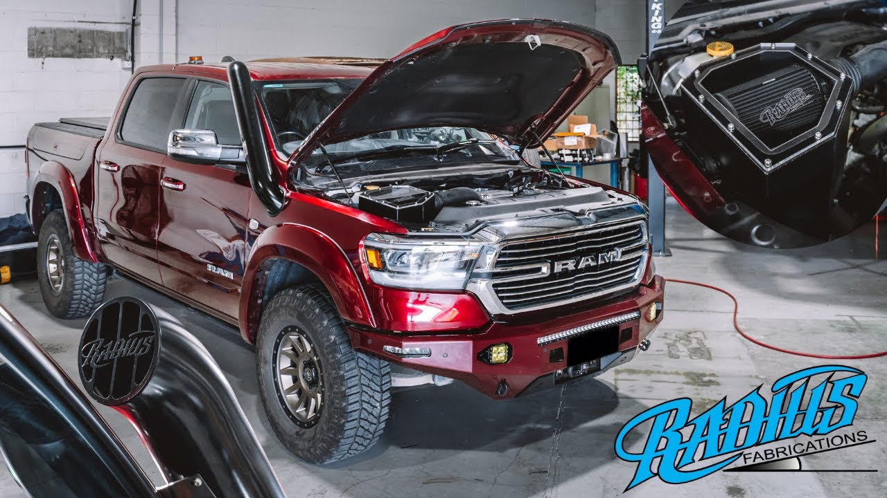 Dodge ram 1500 Radius Fabrications 5inch snorkel and Airbox install