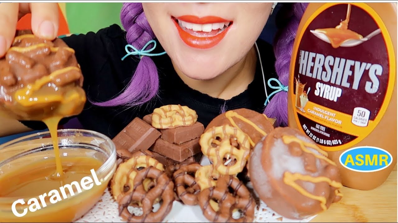 ASMR CARAMEL ICE CREAM+CARAMEL CHOCOLATE EATING SOUND |카라멜 아이스크림+카라멜초콜릿 리얼사운드 먹방|CURIE.ASMR