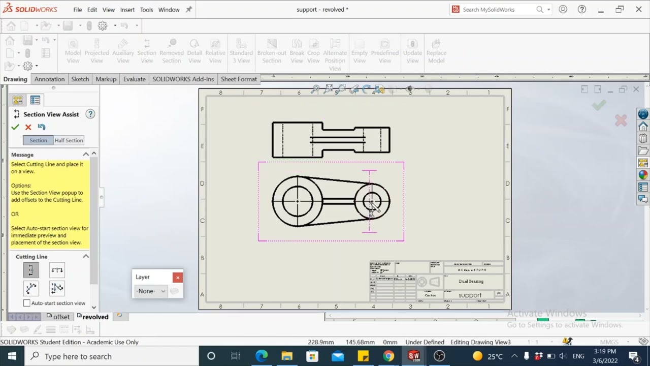 Revolved Section View - SolidWorks