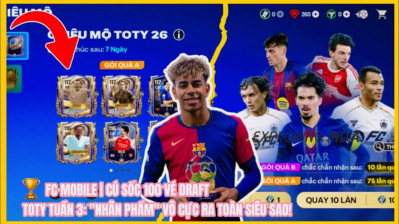 ​🏆 FC MOBILE | CÚ SỐC 100 VÉ DRAFT TOTY TUẦN MỚI : 