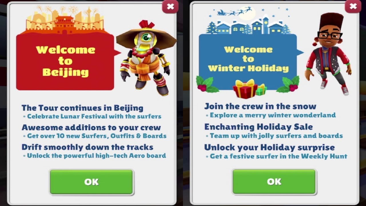 Subway Surfers: Beijing VS Winter Holiday Gameplay