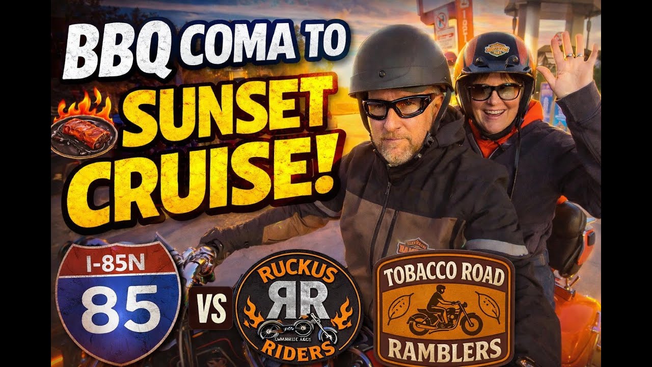 BBQ Coma to Sunset Cruise | Ruckus Riders Ride I-85 North 🏍️🔥