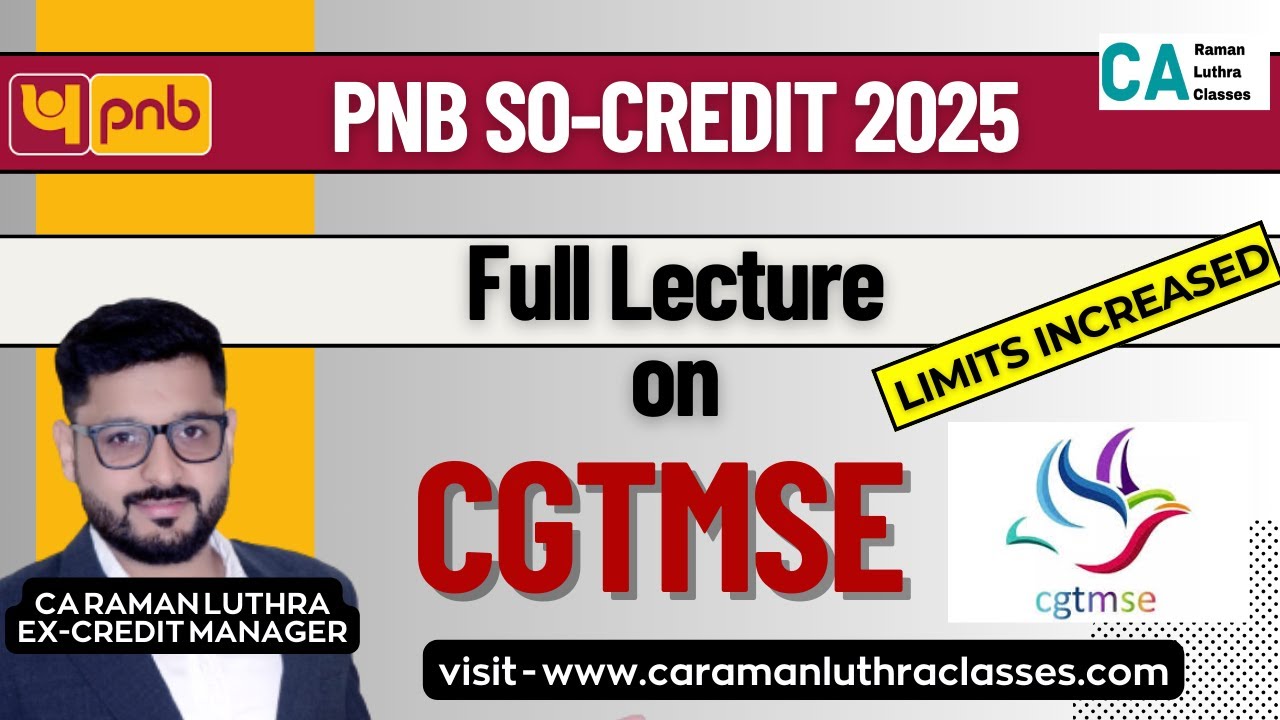 CGTMSE - Full Lecture | Important Scheme | PNB SO Credit 2025 |