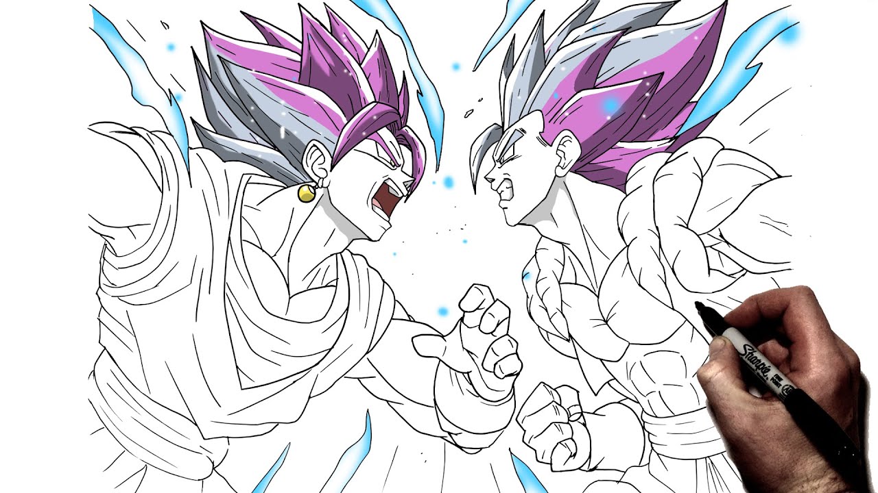 How To Draw Ultra Vegito vs Ultra Gogeta | Step By Step | Dragon Ball