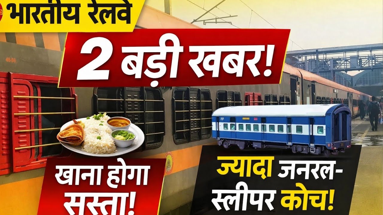 ट्रेनों में अब होंगे जनरलsleep के 12 कोच Ac के 8 कोच अब ट्रेन में खाने पीने के मोल भाव का कहानी खत्म