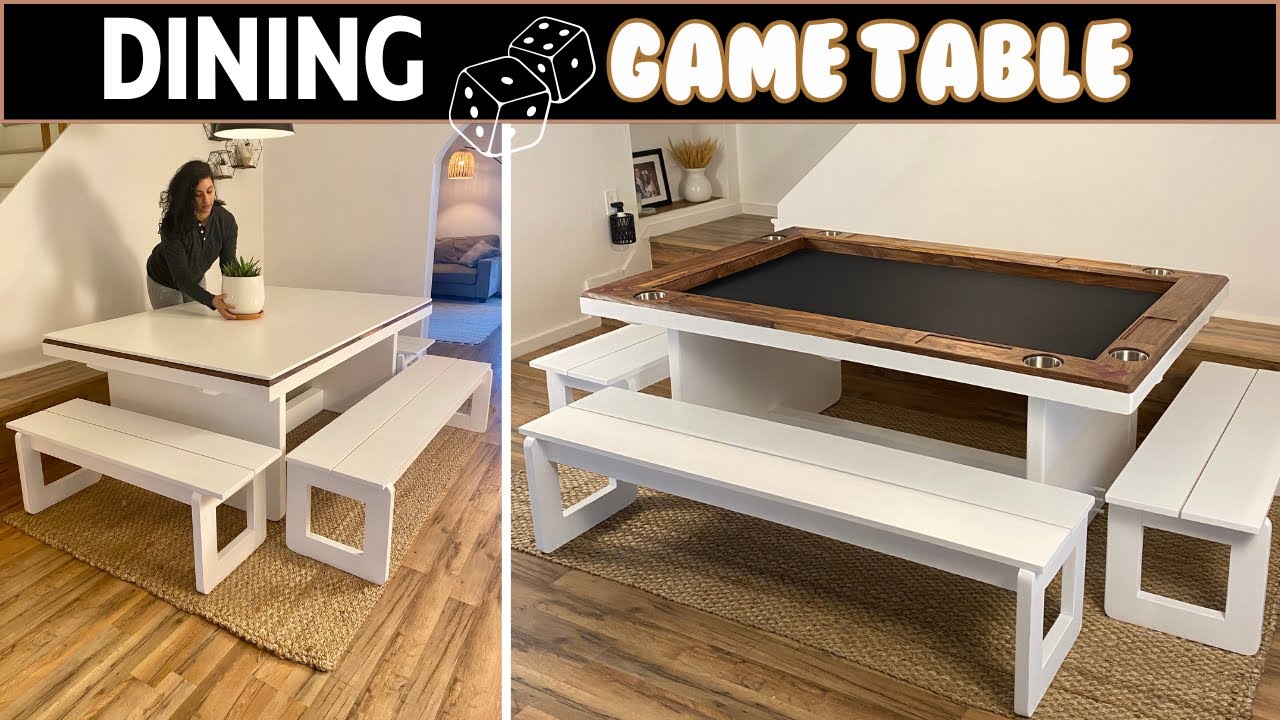 I built a GAME Board TABLE that double as a DINING table - DIY