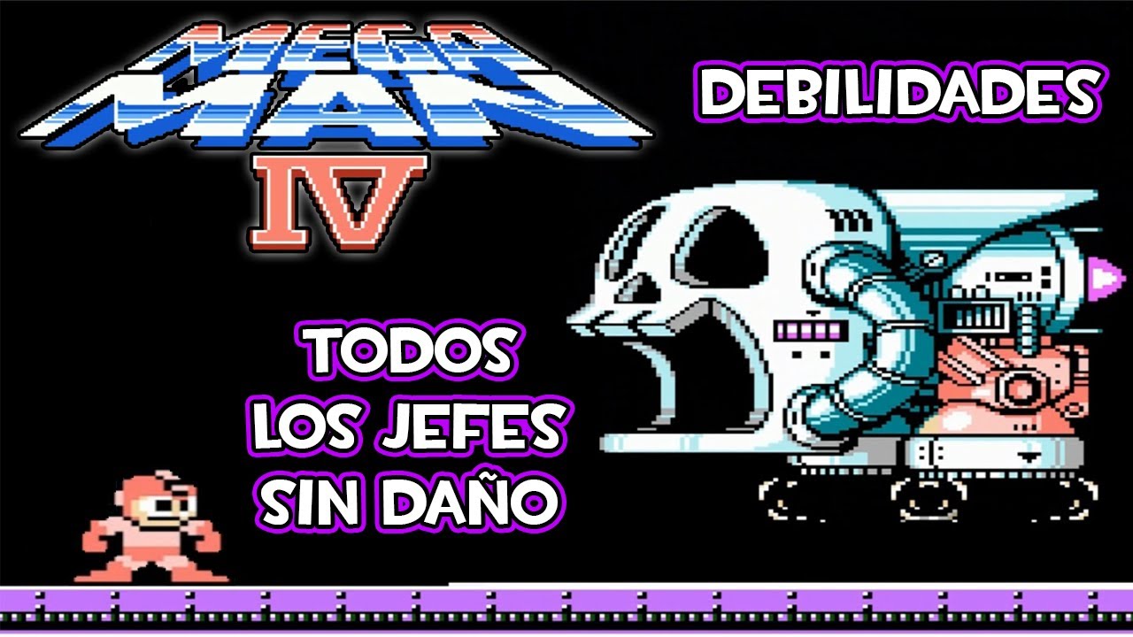 Megaman 4 (NES) - Todos Los Jefes (Debilidades, Sin Da&ntilde;o)