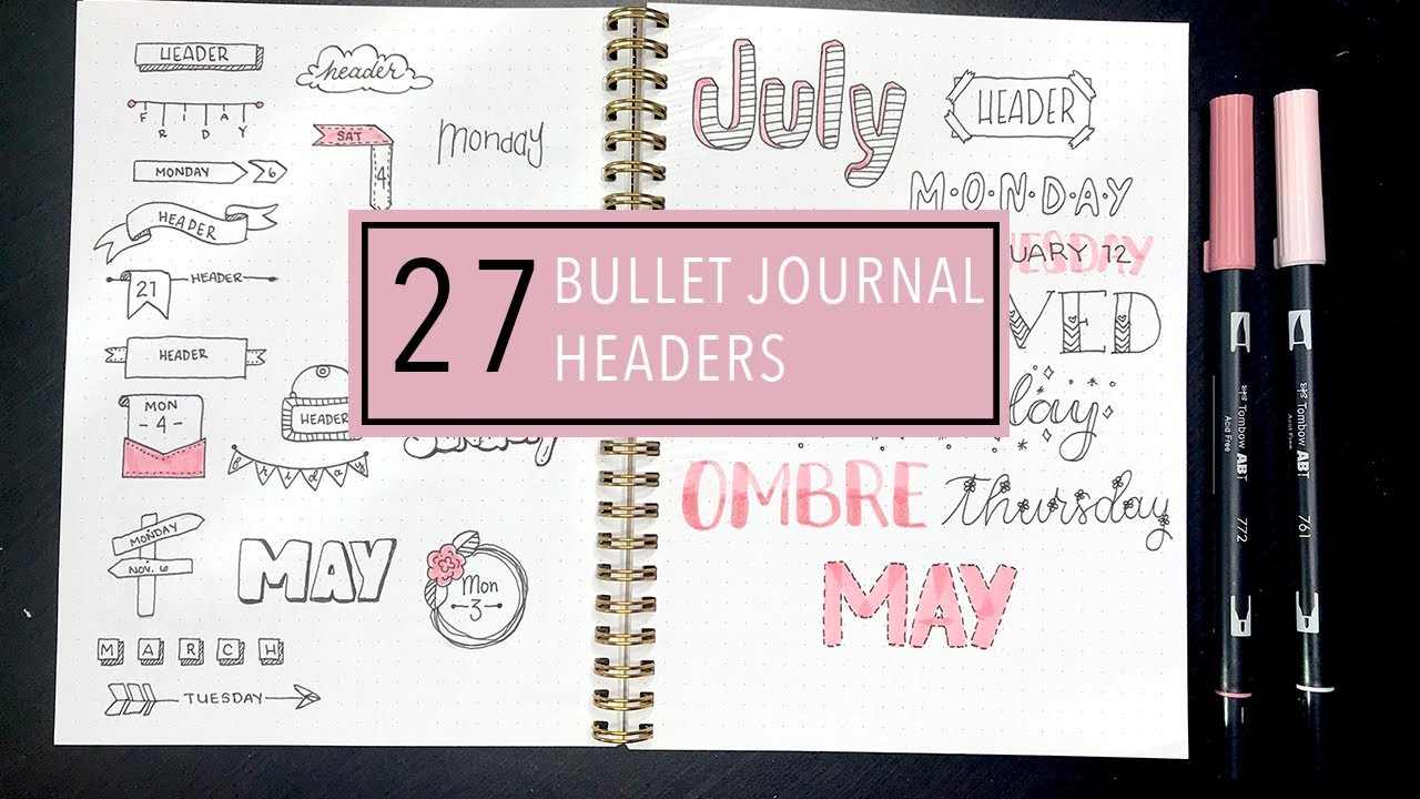 27 🌸NO CALLIGRAPHY🌸 Bullet Journal Headers