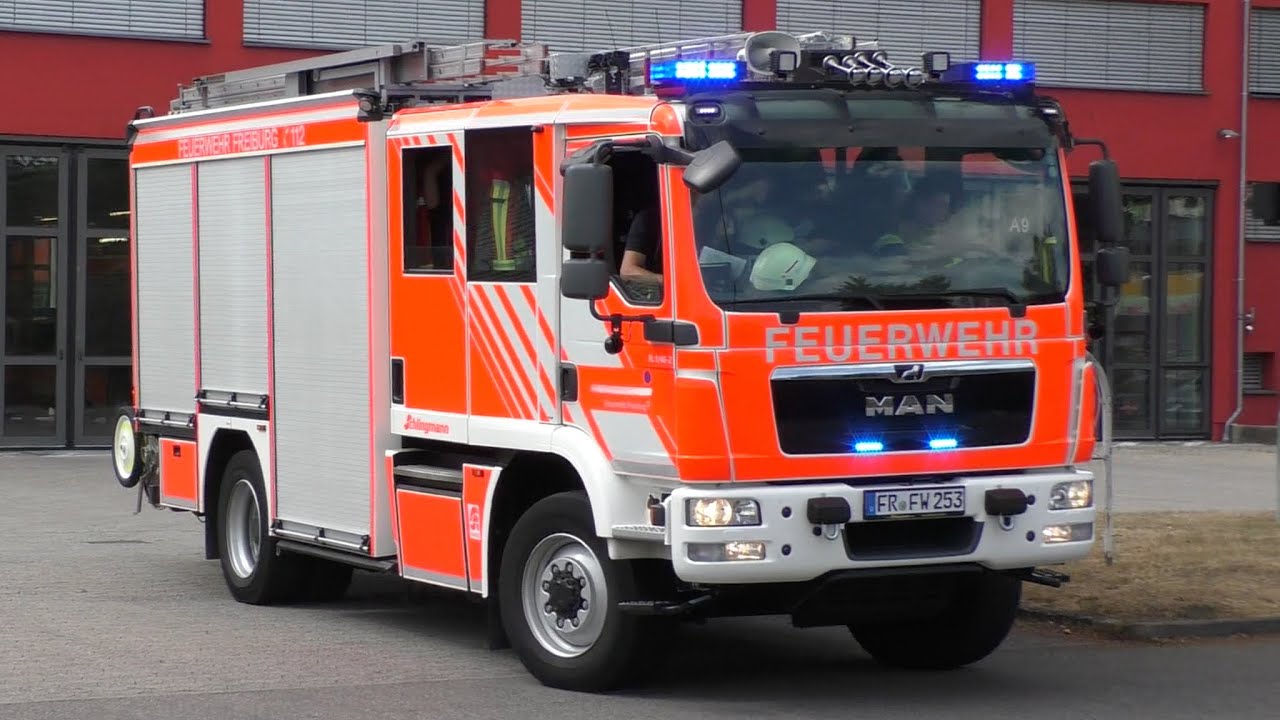 [NEUES KEF] - Einsatzfahrten Feuerwehr Freiburg zum Gefahrstoffeinsatz und Brand 1