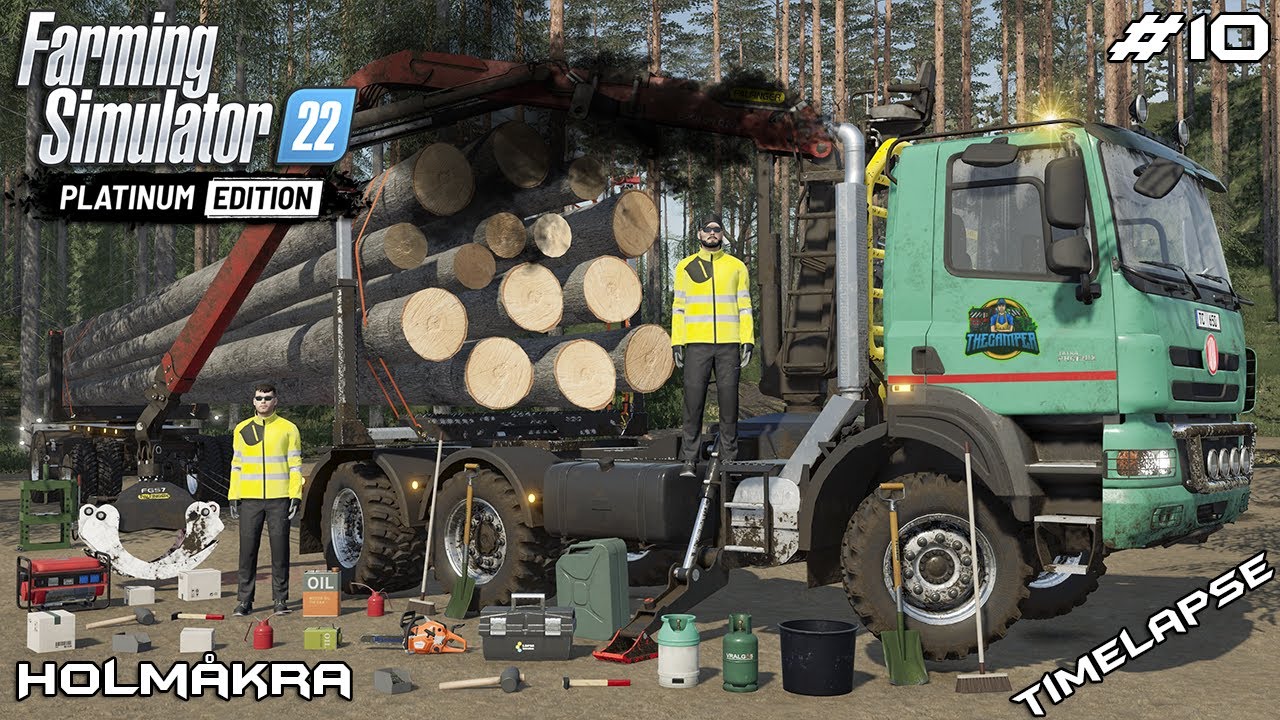 ТРАНСПОРТИРОВКА 15-М БРЁВЁС НА TATRA PHOENIX | Лесное хозяйство на Holmakra | Farming Simulator 2...