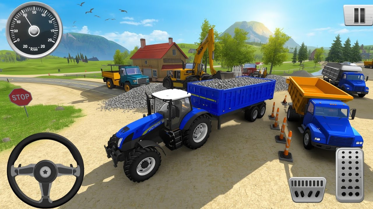 🔴Drive JCB and Uploading 🪨🏗Stone From Dumper🌋Truck in Game#truck #jcb#tractor#dumper#games #02