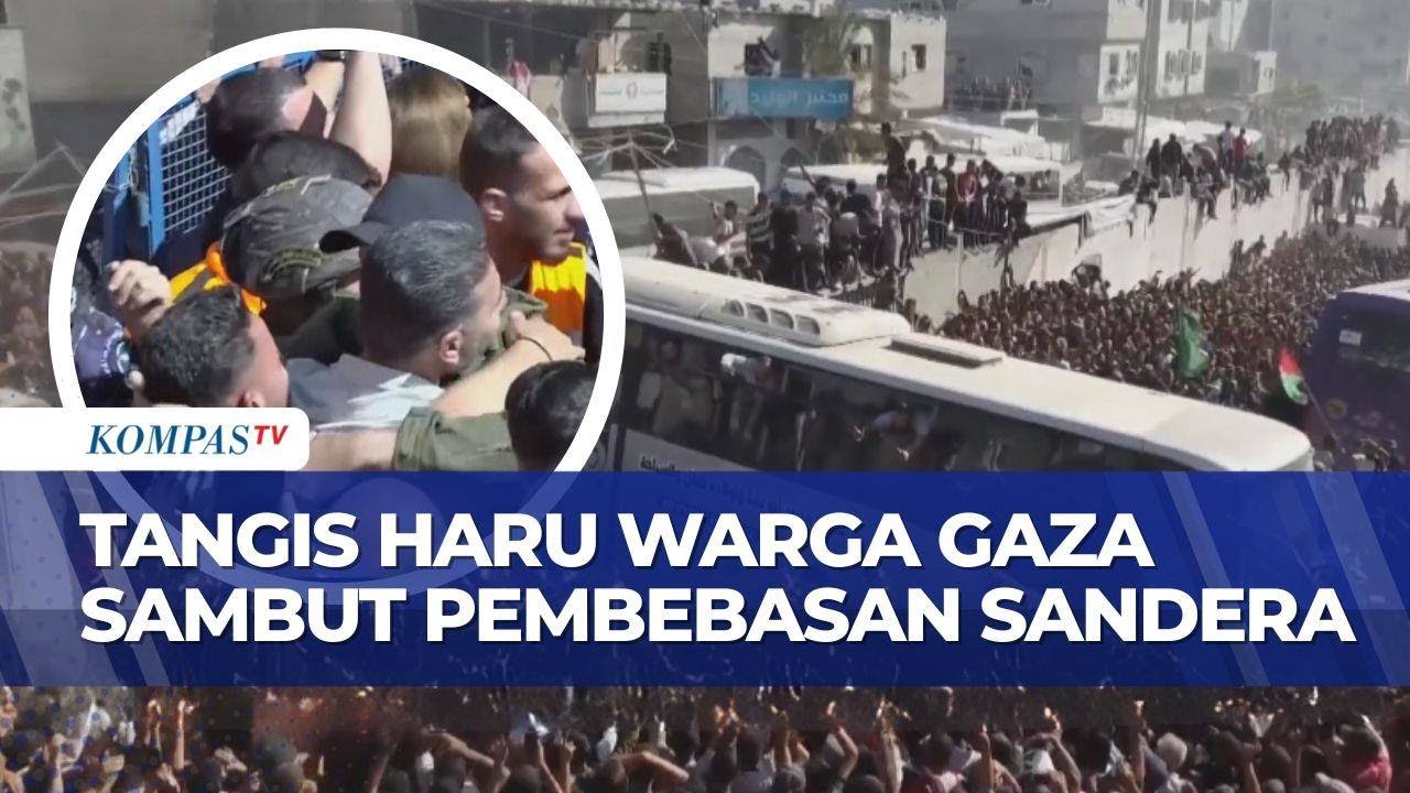 Momen Haru Warga Gaza Sambut Pembebasan 2.000 Tahanan Palestina Pasca Gencatan Senjata