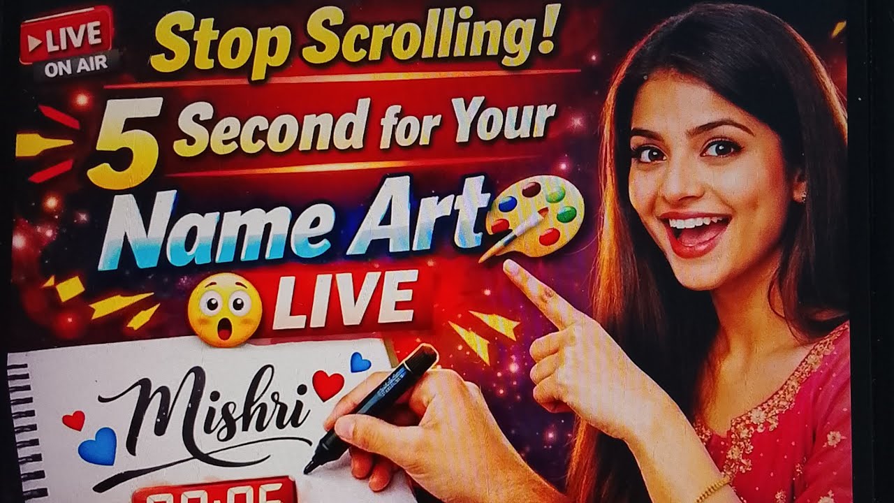 Stop Scrolling! 5 Second For Your Name Art 😲 Live
