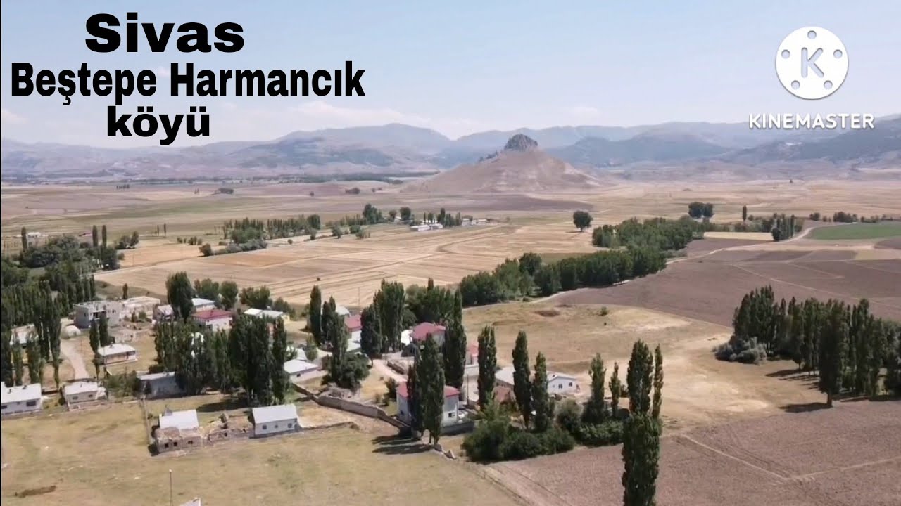 Türkiye sivas Beştepe köyü dronla videosu Harmancık Beştepe köyü