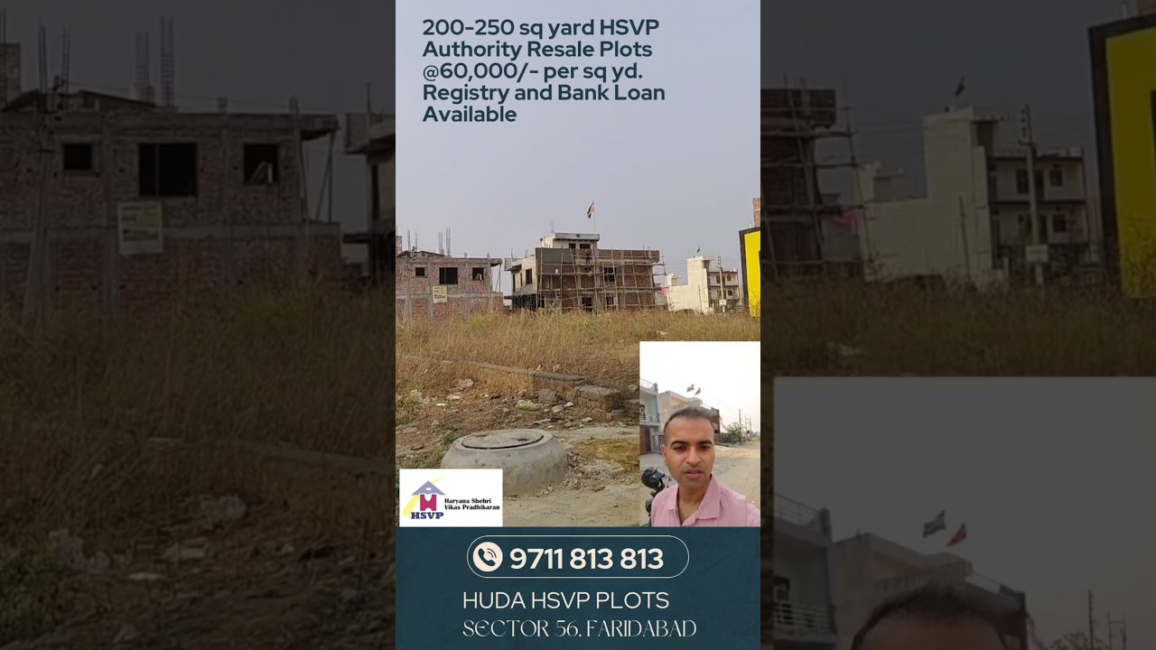 HUDA HSVP Authority Plots on sale at Sector 56 Faridabad. 