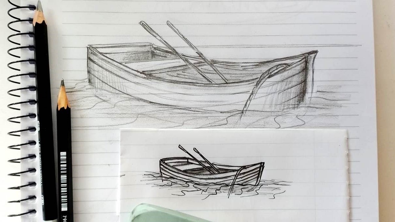 Como DESENHAR um BARCO SIMPLES em 7 minutos (mesmo SEM EXPERIÊNCIA)!