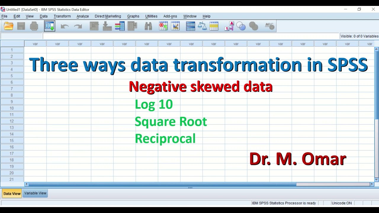 Three ways transformation of negative skewed data in SPSS Tutorial