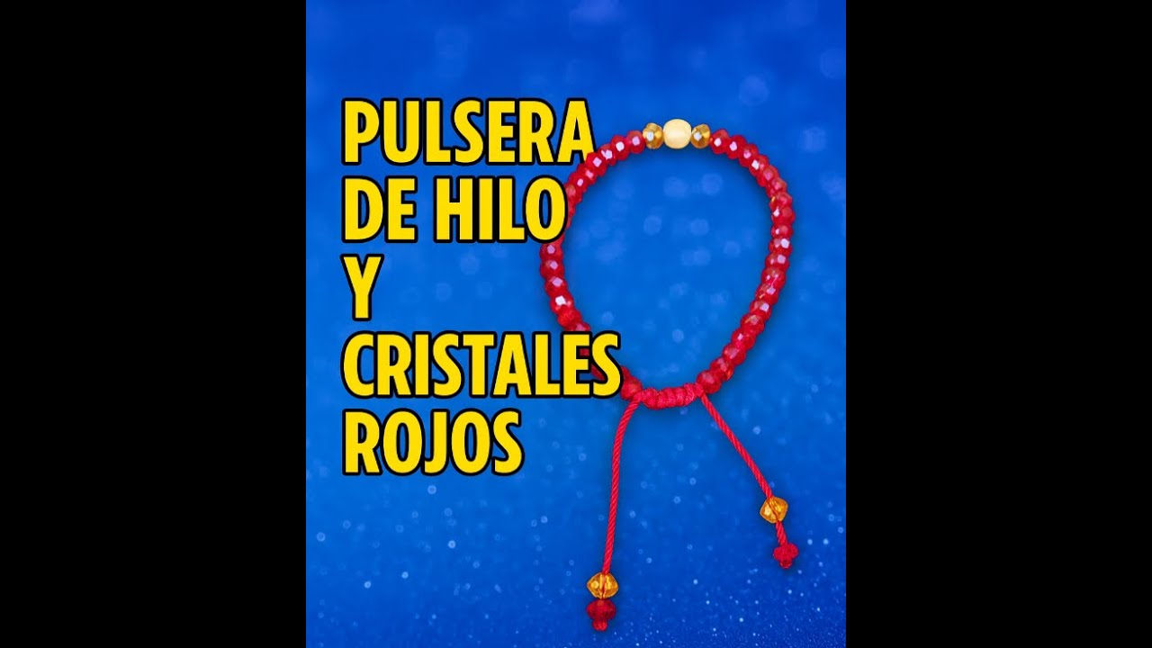 PULSERA DE HILO Y CRISTALES ROJOS