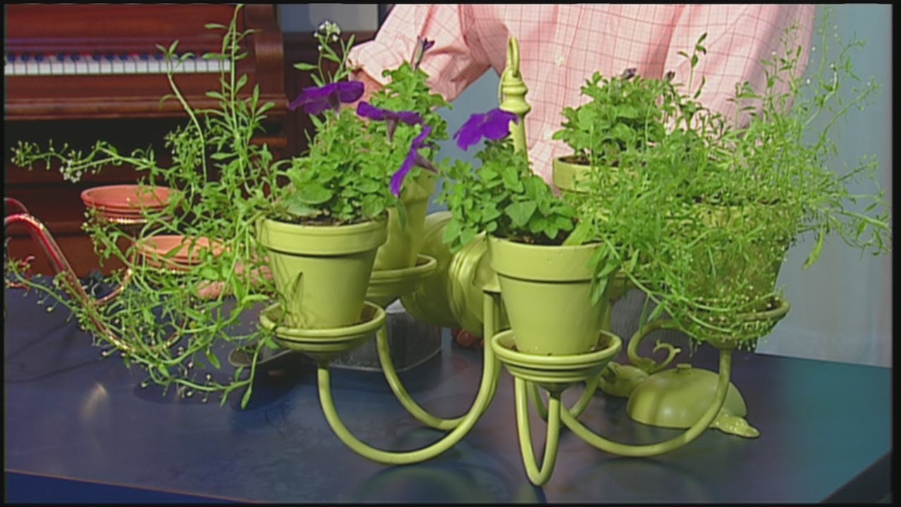 Mass Appeal Make an outdoor planter using a chandelier!