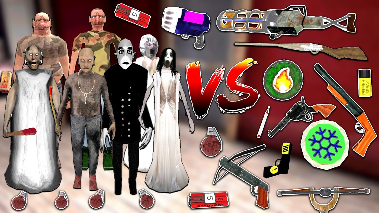 Granny Family Vs Unlimited Weapons (Granny All Chapters)
