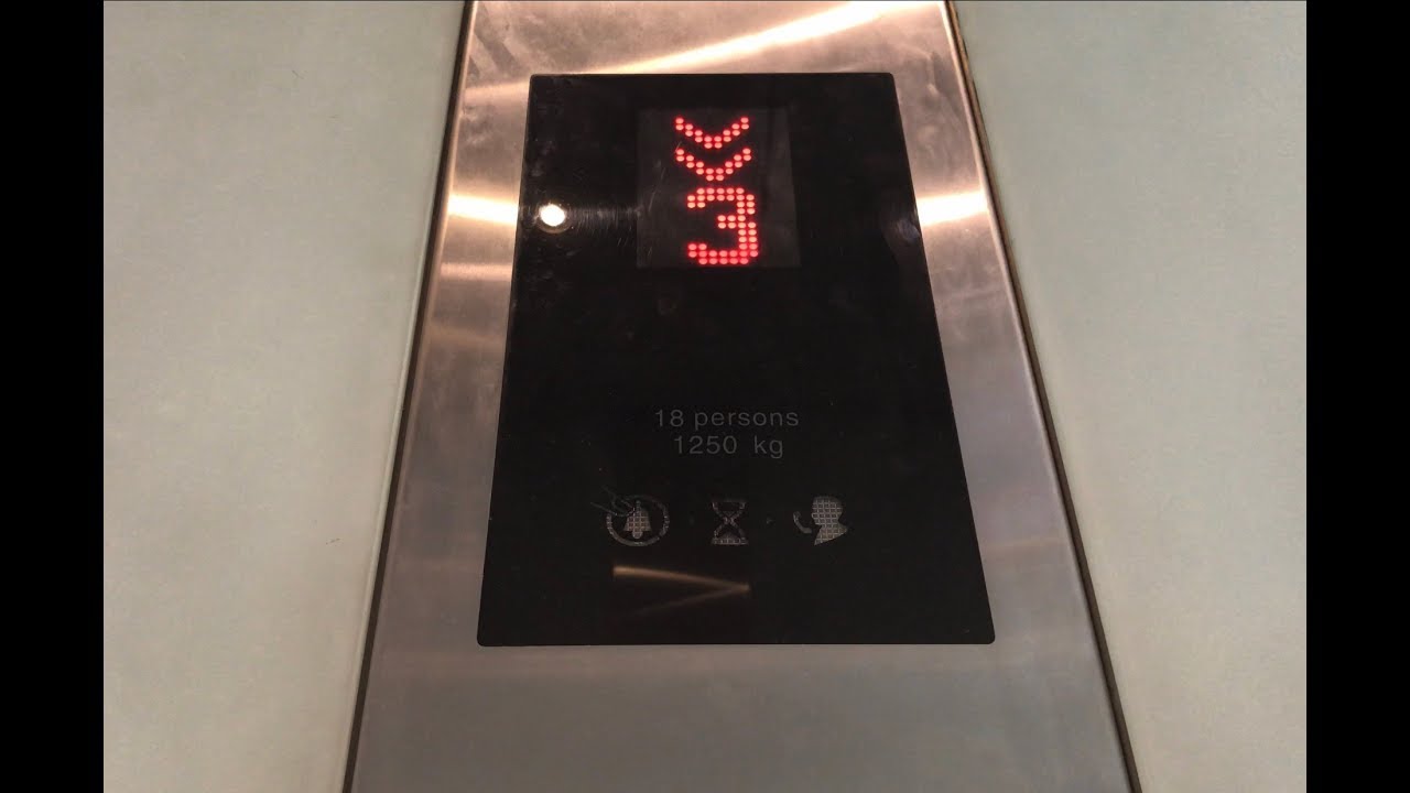 Talking Kone ecodisc traction scenic elevators @ Central World in Bangkok, Thailand