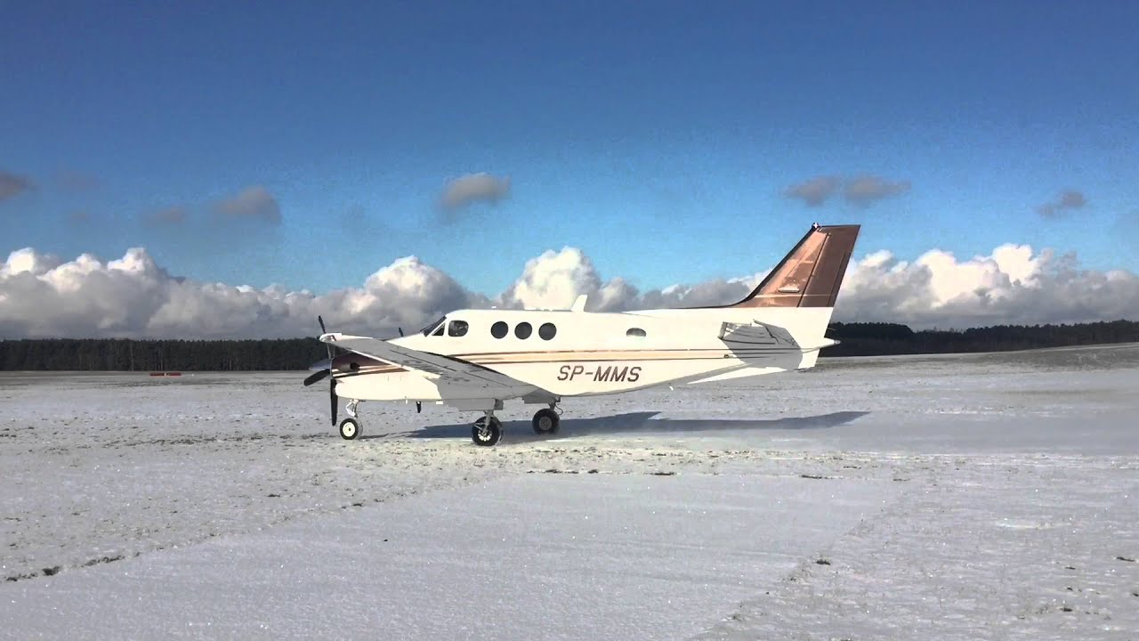 Beechcraft C90 King Air SP-MMS departure from Przylep EPZP