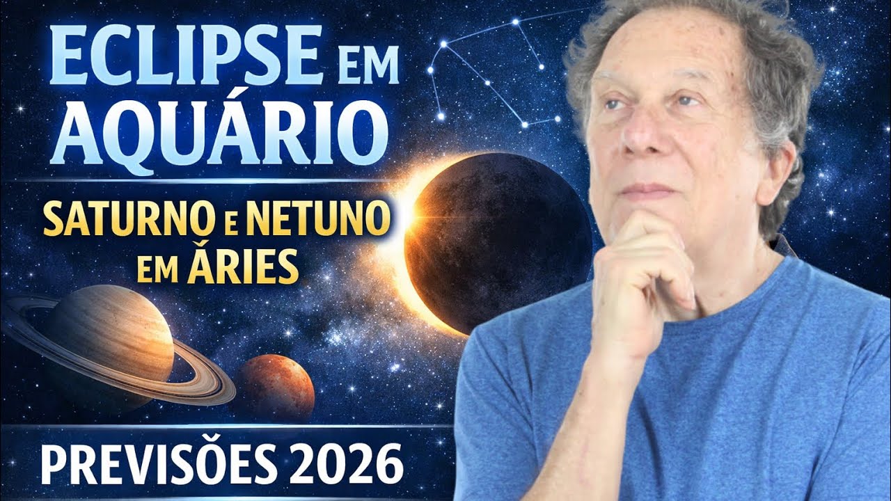 Lua Nova em Aquário com Eclipse + Saturno e Netuno em Áries | Previsões Astrológicas 2026