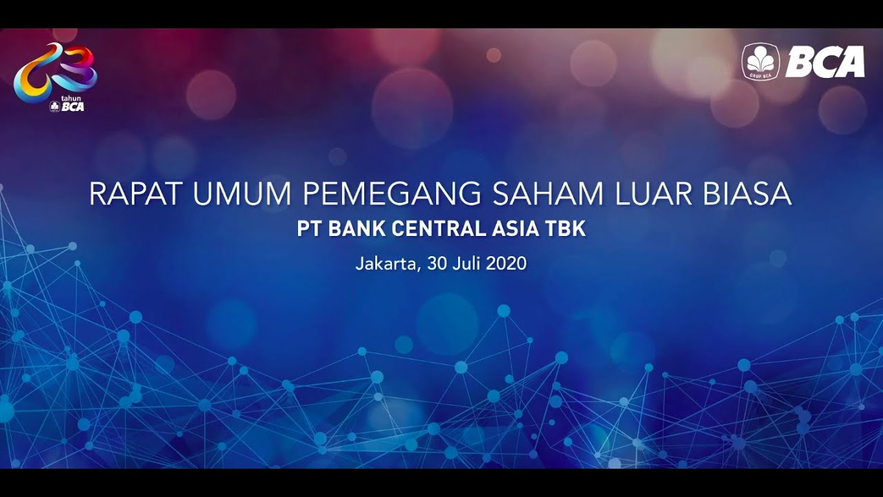 RUPSLB BCA Setujui Akuisisi PT Bank Rabobank International Indonesia