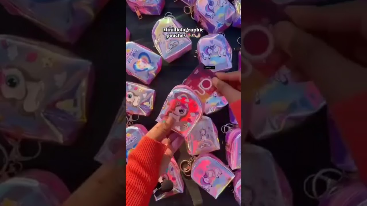 Mini Holographic PouchesUnicorn 🦄 Prints Use as pocket pouch Bags hanging