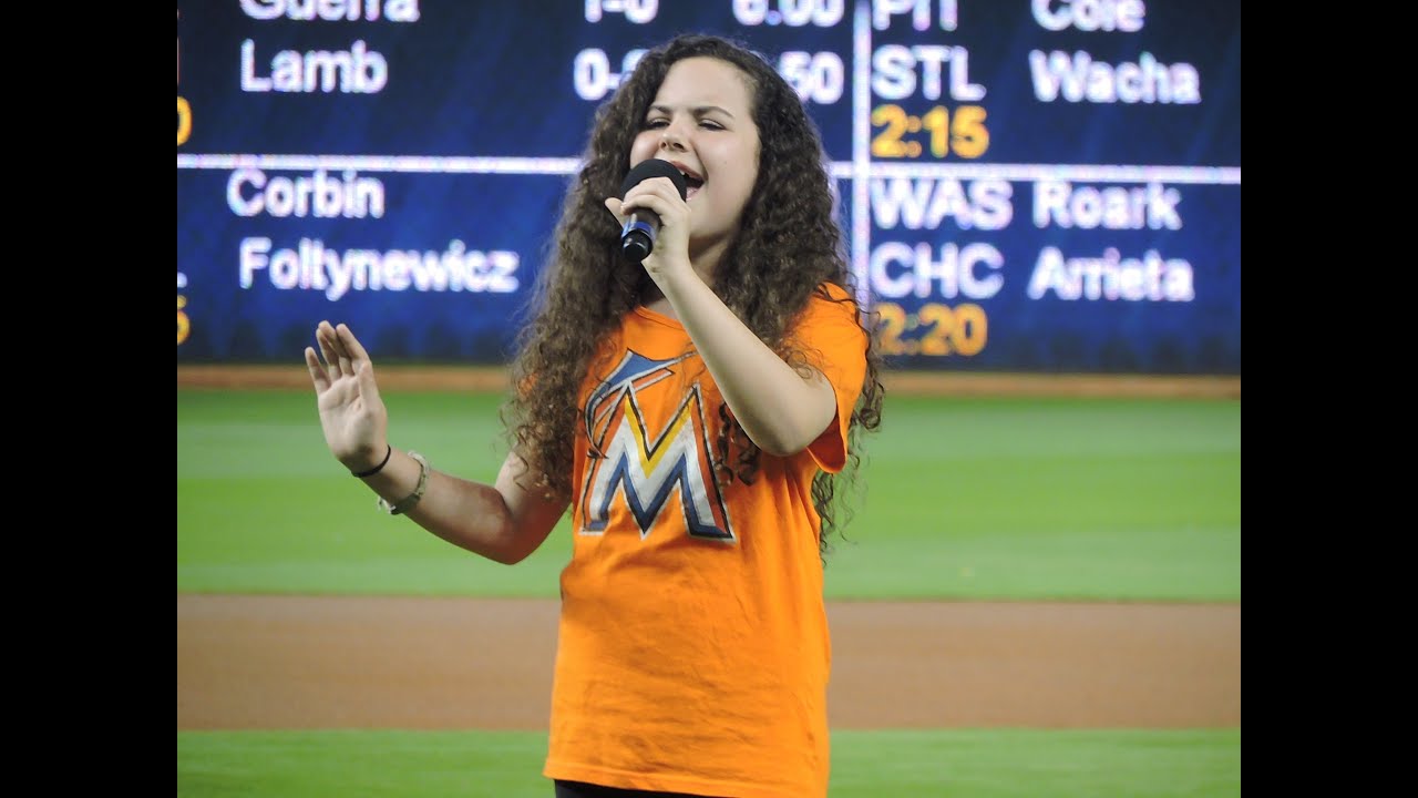 Miami  MARLINS Baseball Game National Anthem by EMILY TAYLOR KAUFMAN 5/8/2016
