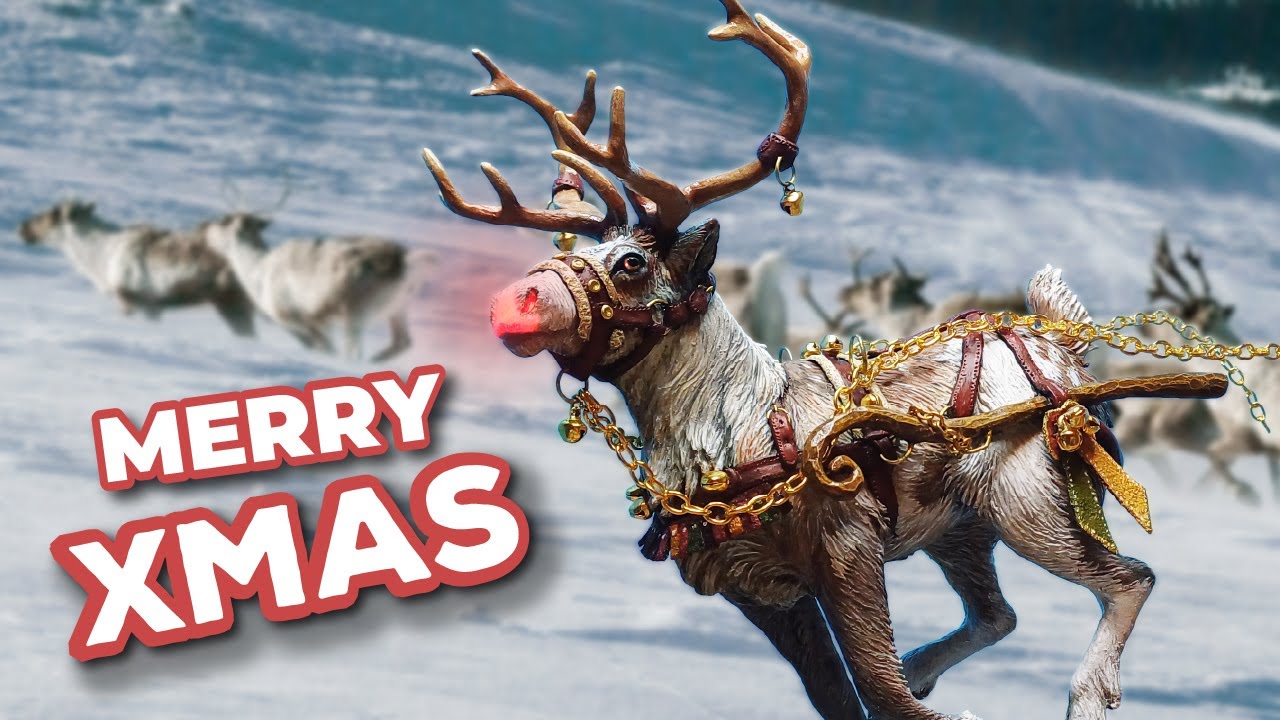 Sculpting Rudolph and his shiny nose!