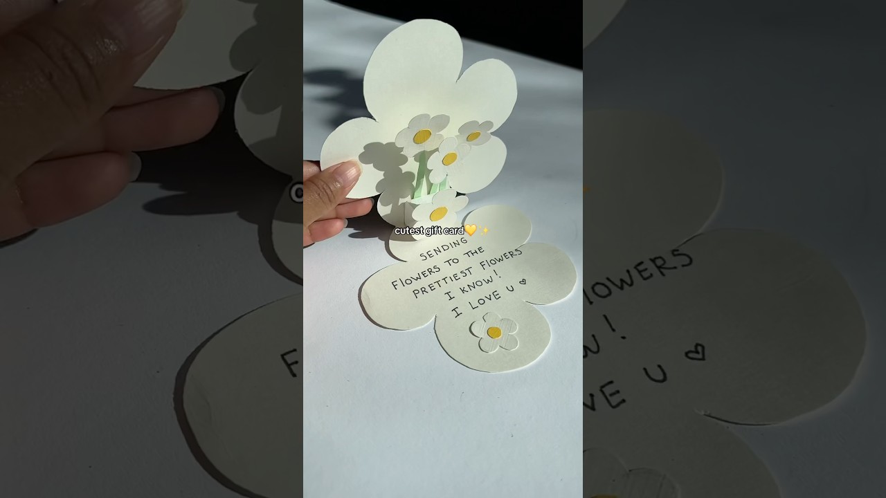 💛✨diy GIFT card for MOM #diy #giftidea #diygift #cardcreations #flower #daisy #popupcard #cardideas