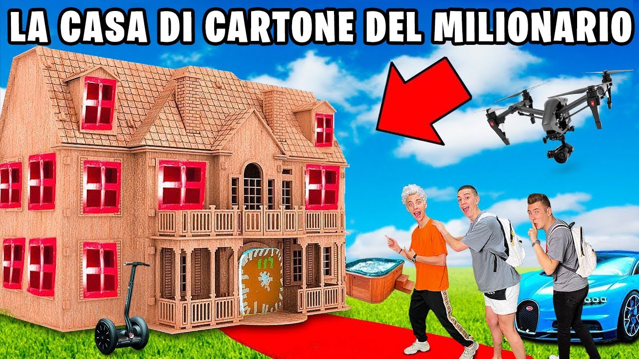 Entrati nella CASA DI CARTONE di un Milionario Sfida !