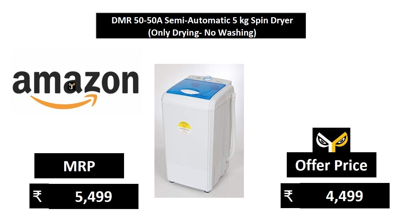 DMR 50-50A Semi-Automatic 5 kg Spin Dryer (Only Drying- No Washing)