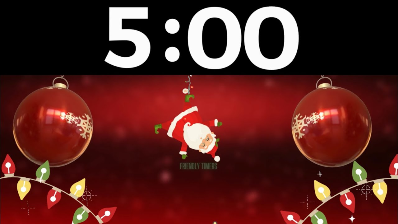 5 Minute Santa Christmas Countdown Timer (with holiday music)