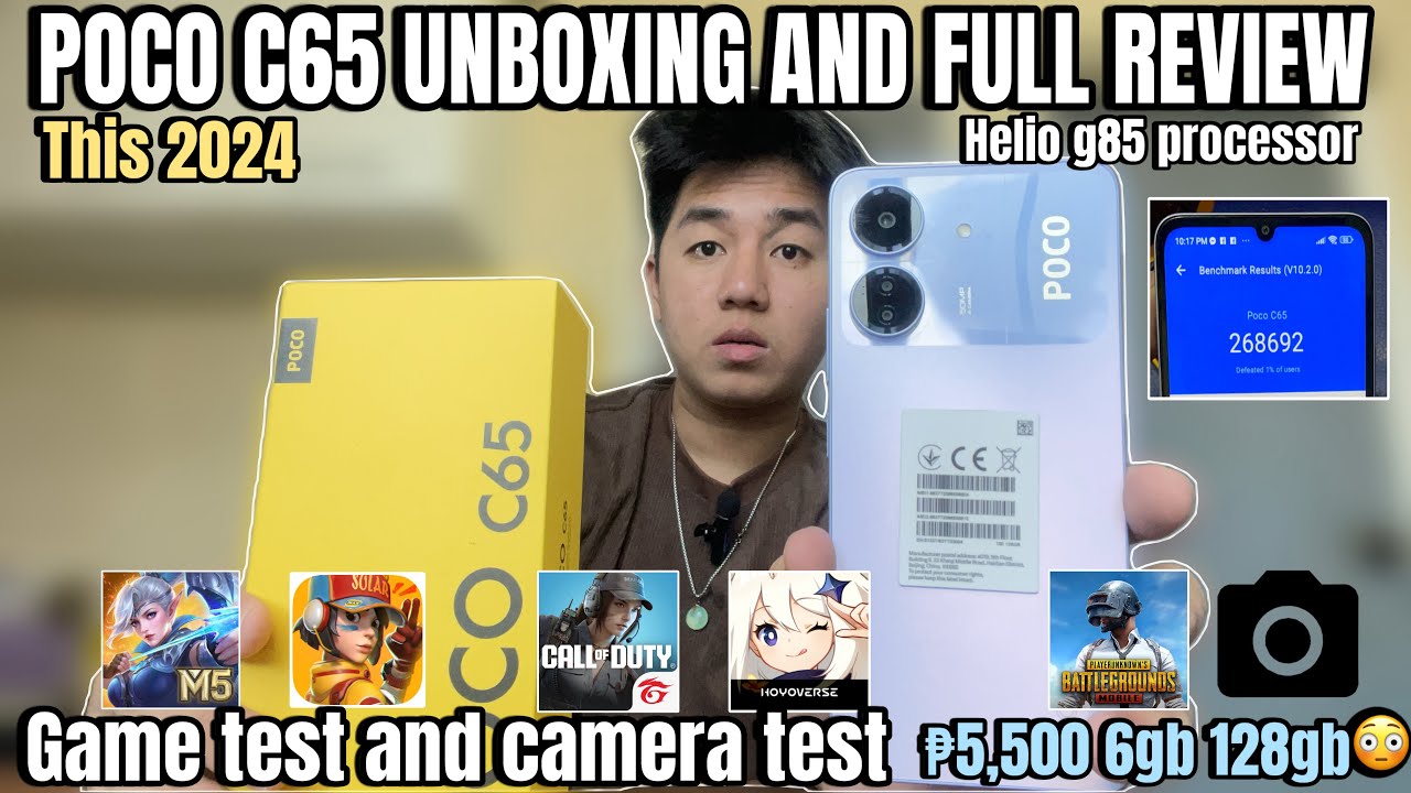 UNBOXING AND FULL REVIEW OF POCO C65 THIS 2024 | GAME TEST, CAMERA AND VIDEO TEST AND OF POCO C65