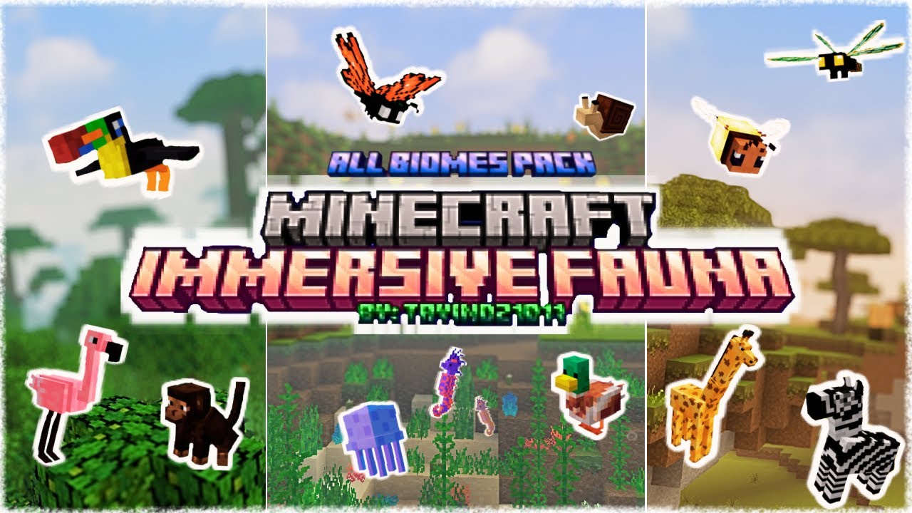 Minecraft PE Immersive Fauna addon BEST #1 animal pack 🌳