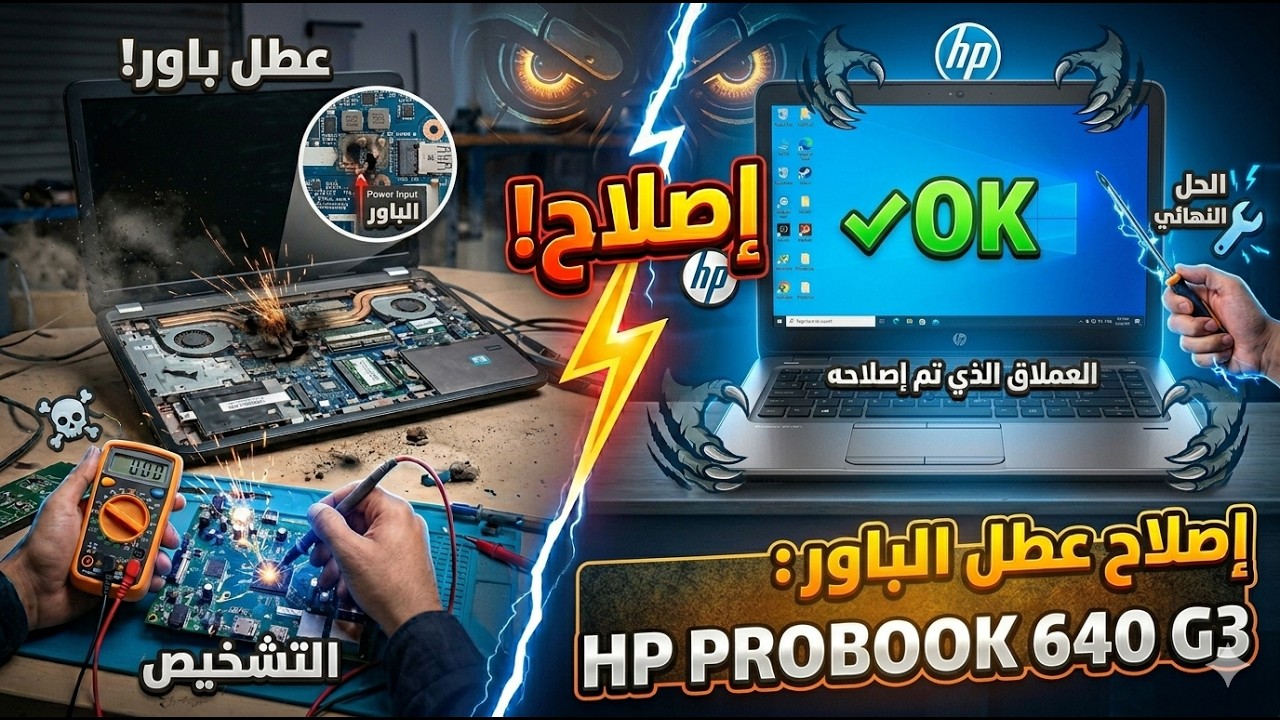 عطل باور فى لاب HP PROBOOK 640 G3