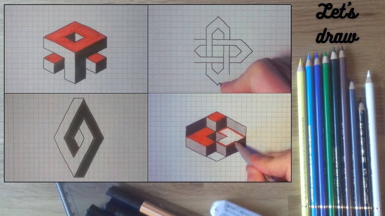 3D Illusionen zum Nachzeichnen | compilation