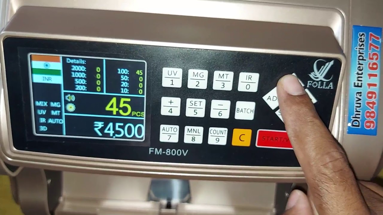 FOLLA  FM - 800V  MIX  NOTE  COUNTING  MACHINE  TELUGU  DEMO