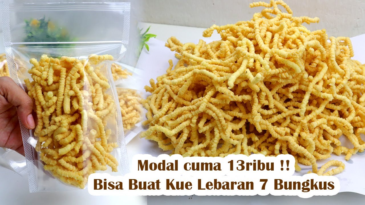 HANYA 3 BAHAN DENGAN MODAL 13RIBU BISA BUAT KUE LEBARAN TANPA OVEN & JADI BANYAK - KUE ULAT SUTRA