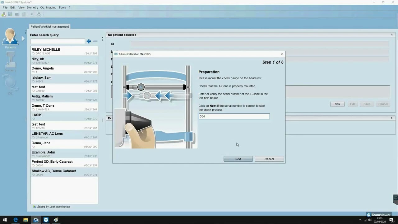 EyeSuite Lenstar Biometry Expert Help Guides: T cone calibration check