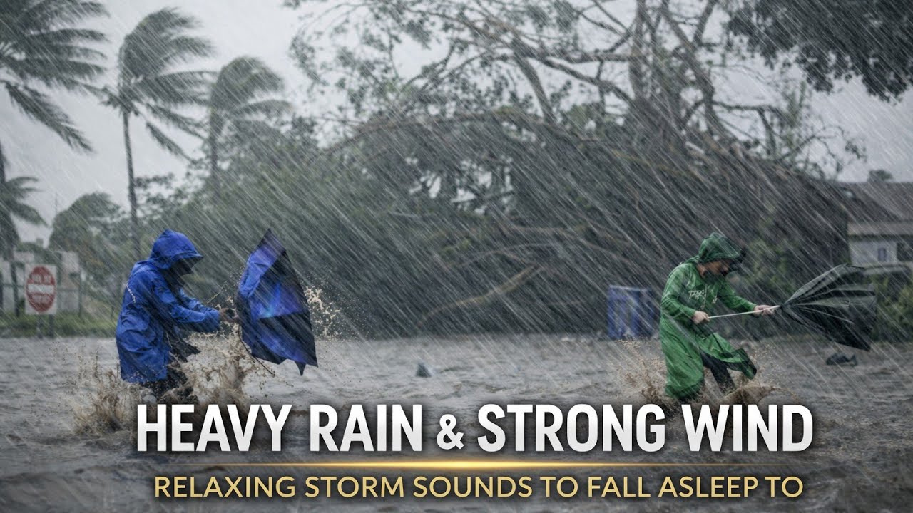 Heavy Rain & Strong Wind in the Village | Relaxing Storm Sounds to Fall Asleep To