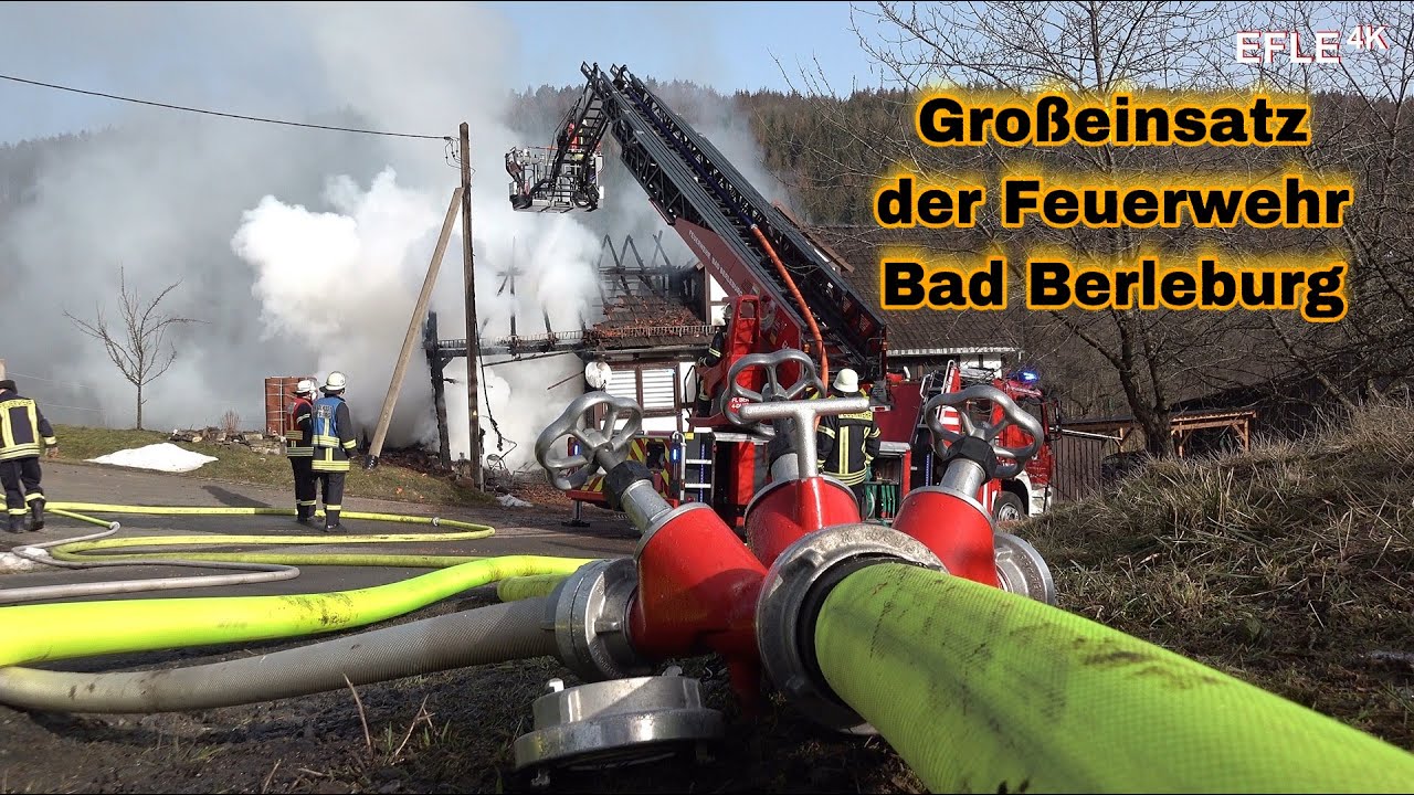 Fachwerkhaus fast komplett abgebrannt/Feuer 5 im Bad Berleburger Ortsteil Elsoff [23.02.2021]